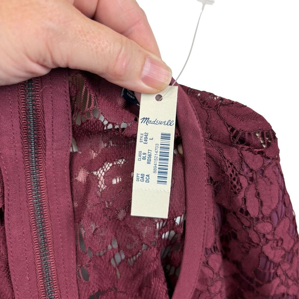 Madewell top, size Large, semisheer, lace, NWT, summer, dressy, office, zipper - Picture 11 of 11